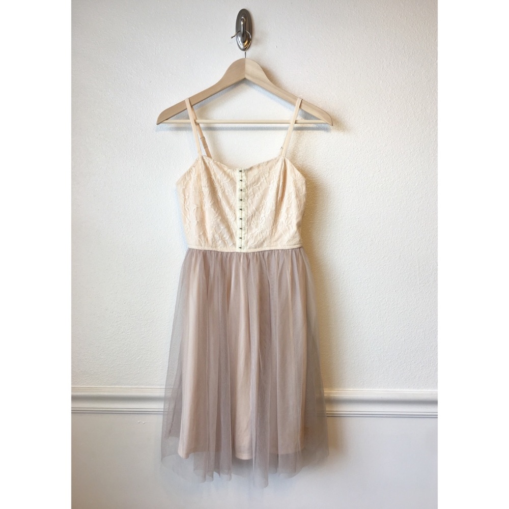 XHILARATION | Ivory Tulle Lace Ballerina Dress M